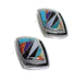 Genuine Sterling Silver Multicolor Post Earrings AX94709